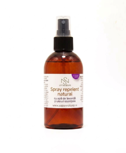 Spray repelent natural cu apă de lavandă și uleiuri esențiale (250 ml.)